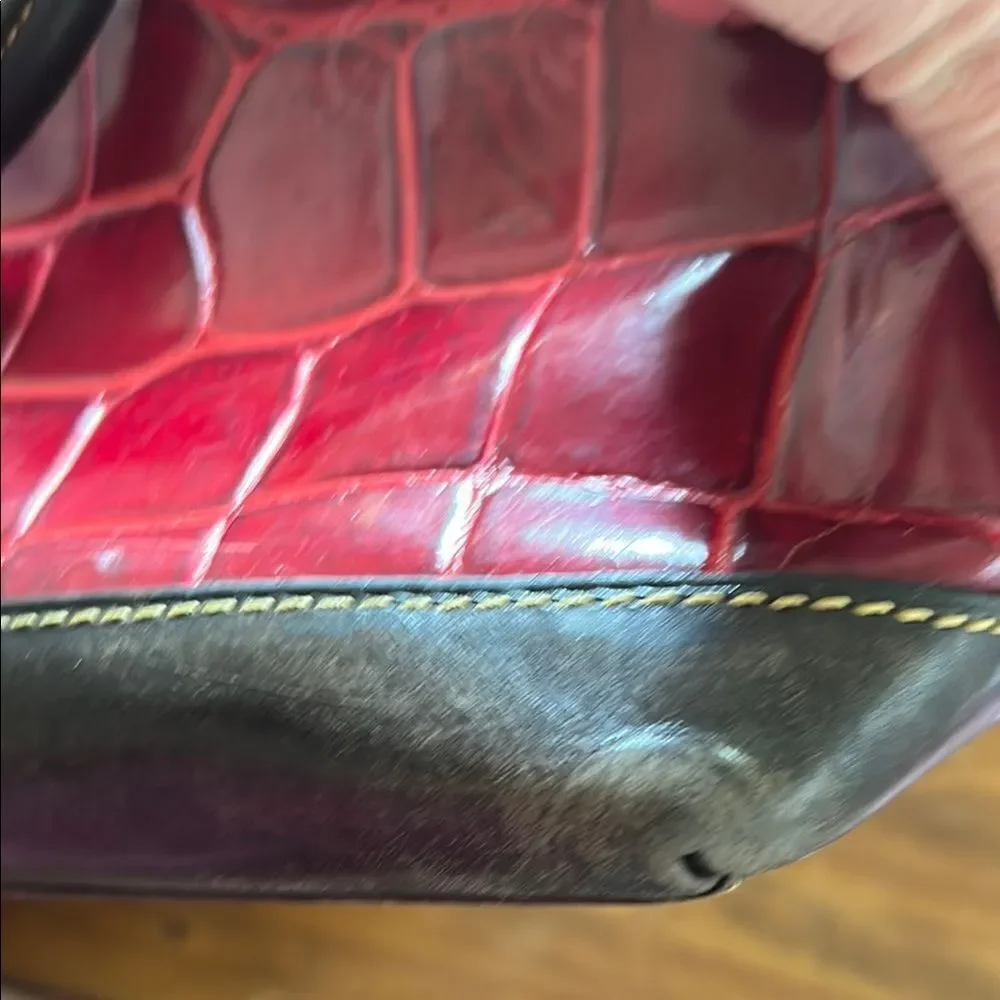 Dooney & Bourke vintage Croc-Embossed Red Handbag